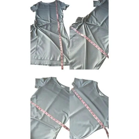 Club Monaco Sage green Sarong Front Side Tie Twansia Dress Size M - Picture 7 of 7